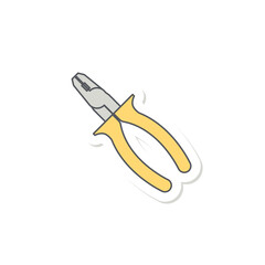 Taper pliers Construction Tools Equipment Device Icon Set Collection Sticker