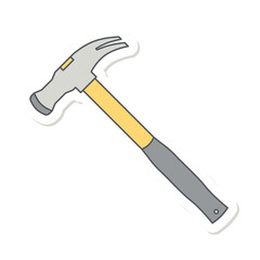 Folding Saw Construction Tools Equipment Device Icon Set Collection Sticker