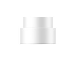 Matte plastic cosmetic jar mockup for branding and promotion, plastic container for cream, lotion and gel, 3d render illustration