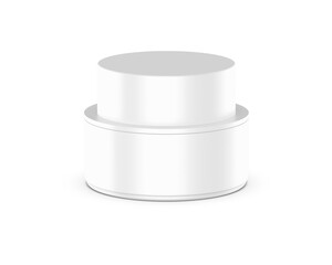 Matte plastic cosmetic jar mockup for branding and promotion, plastic container for cream, lotion and gel, 3d render illustration