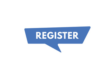 register text Button. register Sign Icon Label Sticker Web Buttons
