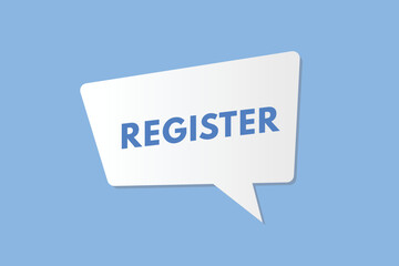 register text Button. register Sign Icon Label Sticker Web Buttons
