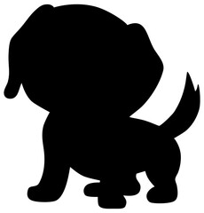 Cute dog cartoon silhouette 