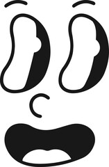 Obraz premium cartoon emoji face expression retro avatar cute