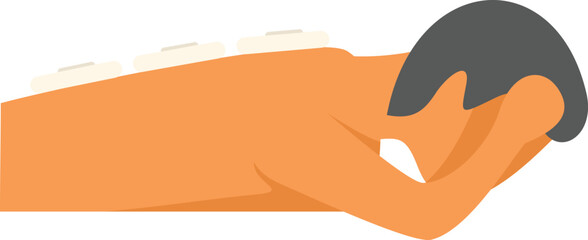 Patient care icon flat vector. Treatment massage. Sport people isolated