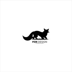 Foxes design logo silhouette