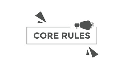 Core rules  button web banner templates. Vector Illustration
