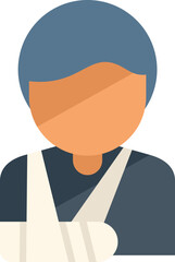 Therapist patient icon flat vector. Hospital care. Clinic patient isolated