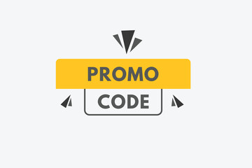 promo code text Button. promo code Sign Icon Label Sticker Web Buttons