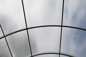 Greenhouse polycarbonate roof frame - spherical lines texture for background