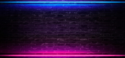 Brick wall background or neon light texture