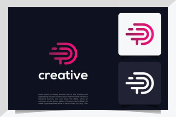 Modern creative DP, PD logo initial vector logo template.