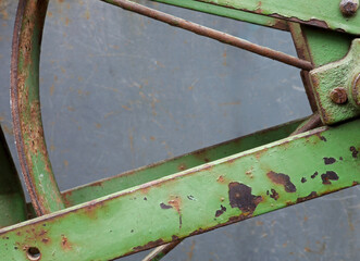 close-up detail of an old industrial machine