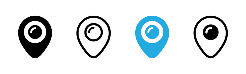 Location pin icon. Map pin place marker symbol. Map marker pointer signs, vector illustration