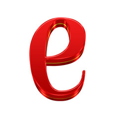 Red Gold 3D alphabet set, includes font or letters in uppercase and lowercase, numbers, punctuation marks, symbols, and frames.
