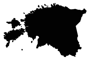 Estonia Silhouette Map
