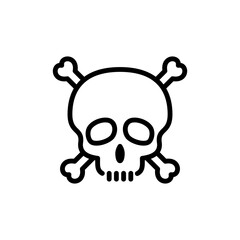 Pirate skull icon vector logo flat style illustration