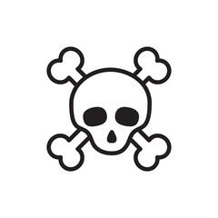 Pirate skull icon vector logo flat style illustration