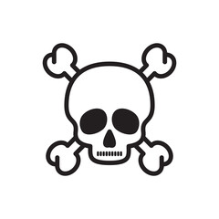 Pirate skull icon vector logo flat style illustration