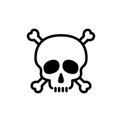 Pirate skull icon vector logo flat style illustration