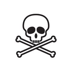 Pirate skull icon vector logo flat style illustration