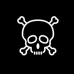 Pirate skull icon vector logo flat style illustration