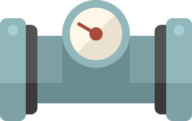 Pipe dash icon flat vector. Steel drain. Oil pressure isolated