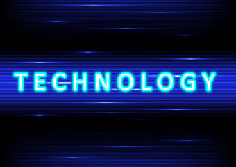 Obraz premium Abstract blue glow technology alphabet fonts illustration background