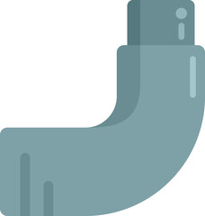Fototapeta premium Corner pipe icon flat vector. Plumbing pipeline. Pressure flange isolated