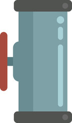 Tap pipe icon flat vector. Water metal. Steel system isolated