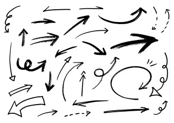 手書きの矢印セット　黒