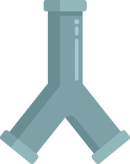 Pipe triangle icon flat vector. Steel system. Pump faucet isolated
