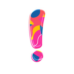 Colorful pink party alphabet set, includes font or letters in both uppercase and lowercase, numbers, punctuation marks and symbols.	