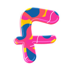 Colorful pink party alphabet set, includes font or letters in both uppercase and lowercase, numbers, punctuation marks and symbols.	