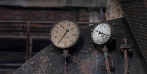 Old abandoned industrial railway boiler house in central Poland, Europe