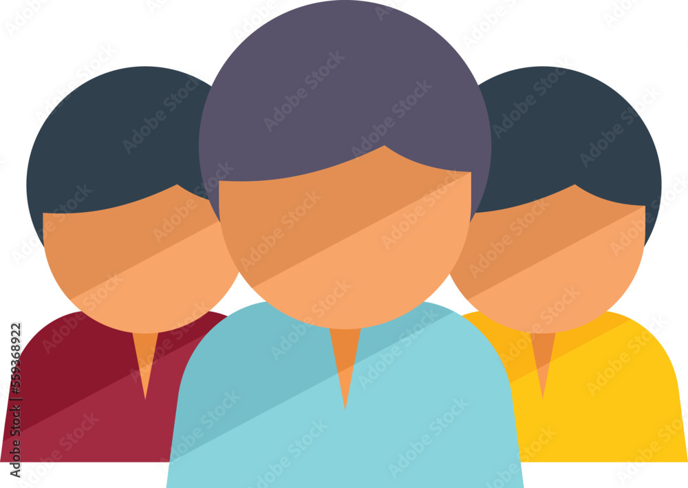 Poster customer database icon flat vector. crm data. platform access isolated