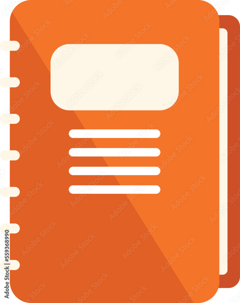 Poster notebook database icon flat vector. customer data. software system isolated