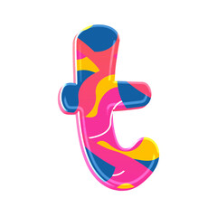 Colorful pink party alphabet set, includes font or letters in both uppercase and lowercase, numbers, punctuation marks and symbols.	