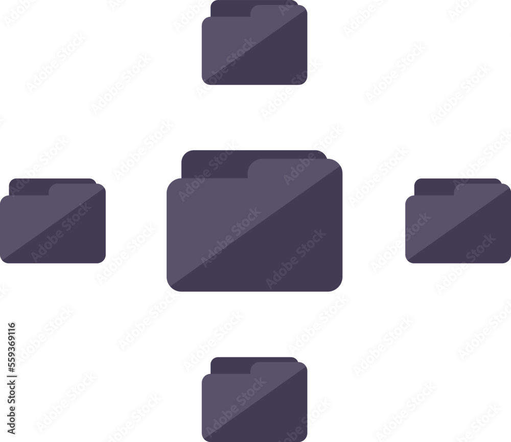 Poster folder database icon flat vector. customer data. client software isolated