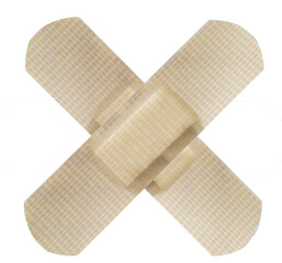 Band-aid, medical equipment. Single belt assist device, close-up, isolated on white background