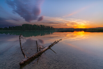 sunset over the lake