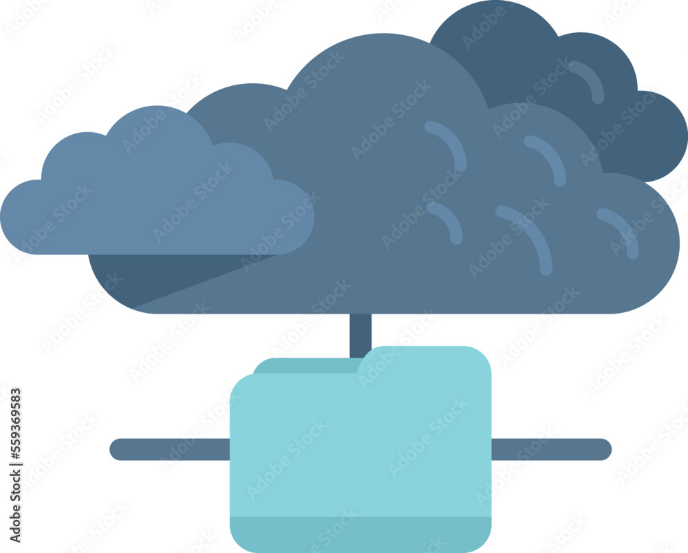 Poster database cloud icon flat vector. platform system. client access isolated