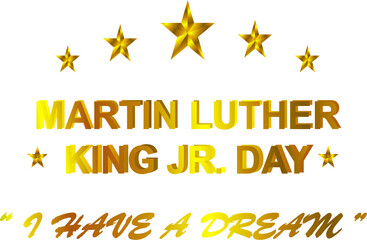 Martin Luther King Jr. Day gold typography MLK Day Transparent
