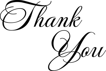 Thank You beautiful typography lettering transparent