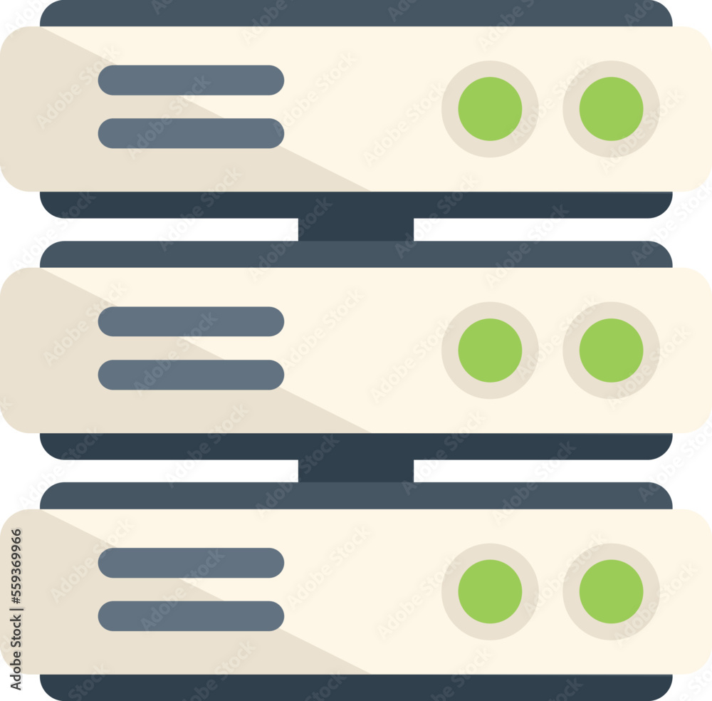 Poster server desktop icon flat vector. system data. consumer access isolated