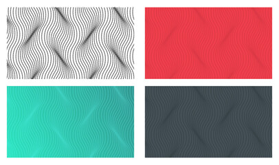 Set of Halftone abstract background design, modern geometric texture, vector illustration pattern