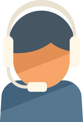 Call center customer icon flat vector. Platform system. Consumer access isolated