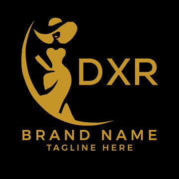 DXR fashion logo. DXR  Beauty fashion house. modeling dress jewelry. DXR fashion technology  Monogram logo design for entrepreneur and best business icon. 
