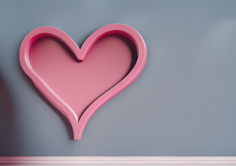 Pink heart frame, Generative AI