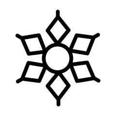 Snowflake color line icon. Geometric ornament.